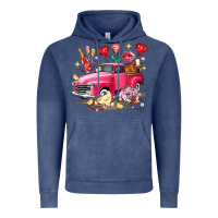 Vintage Denim Valentine's Day Truck Farm Animals Vintage Hoodie - FaDigitalArtStudio