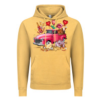 Vintage Mustard Valentine's Day Truck Farm Animals Vintage Hoodie - FaDigitalArtStudio