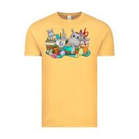 Vintage Mustard Easter Hippopotamus coffee cups Easter Day Vintage Tee - CowGirlArtShop