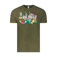 Vintage Olive Easter Hippopotamus coffee cups Easter Day Vintage Tee - CowGirlArtShop