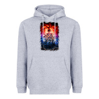 Heather Grey Things Eleven Days Stranger Heavyweight Hoodie - maiPhamDesign