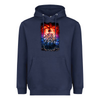 Navy Things Eleven Days Stranger Heavyweight Hoodie - maiPhamDesign