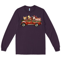 Plum christmas truck with farm animals Long Sleeve Tee - RanaPortraitStore