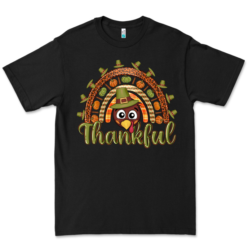 Turkey Rainbow Thankful Thanksgiving Premium Tee by NancyCooperArtShop | Teevron