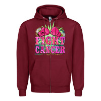 Burgundy fight cancer Zipper Hoodie - BarkalooDesign