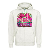 Oatmeal Heather fight cancer Zipper Hoodie - BarkalooDesign