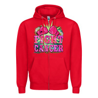 Red fight cancer Zipper Hoodie - BarkalooDesign
