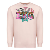 Pale Pink ekg tech Premium Sweatshirt - AdoDesignShop