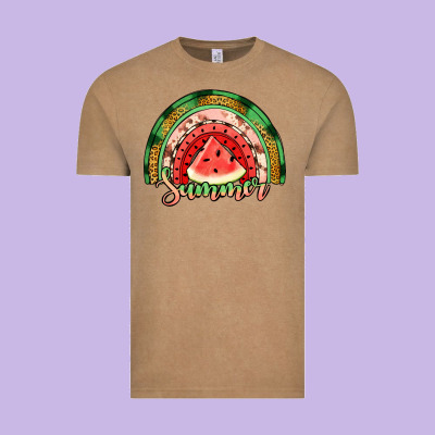 Watermelon Summer Rainbow Vintage Tee Designed By Jasminsmagicworld