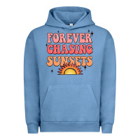 Pigment Pebble Blue forever chasing sunsets Urban Hoodie - JahusDesignShop
