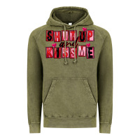 Vintage Olive Shut up and kiss me Vintage Hoodie - FaDigitalArtStudio