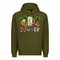 Army Green summer Premium Hoodie - CowhideDigitalArt