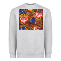 Heather Grey america heart Heavyweight Sweatshirt - Artiststas