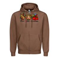 Chestnut peace love Christmas Zipper Hoodie - BarkalooDesign