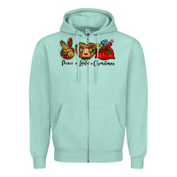 Seafoam peace love Christmas Zipper Hoodie - BarkalooDesign