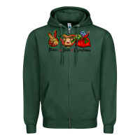 Sports Green peace love Christmas Zipper Hoodie - BarkalooDesign