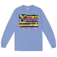 Colony Blue mardi gras flag Long Sleeve Tee - FaDigitalArtStudio