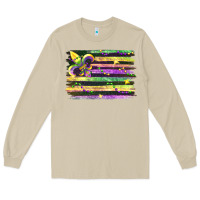 Mushroom mardi gras flag Long Sleeve Tee - FaDigitalArtStudio