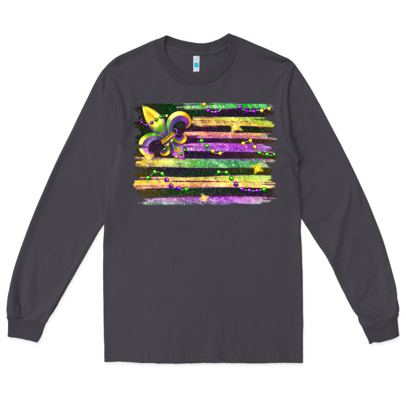 Mardi Gras Flag Long Sleeve Tee by FaDigitalArtStudio | Teevron