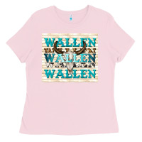 Bubblegum Pink wallen with bull skull Ladies Tee - TumblerDesignByShophia