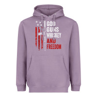 Lavender God Guns Whiskey Freedom - Pro Gun American Flag Guns Arts Characters Heavyweight Hoodie - maiPhamDesign