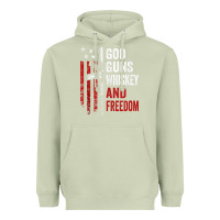 Matcha God Guns Whiskey Freedom - Pro Gun American Flag Guns Arts Characters Heavyweight Hoodie - maiPhamDesign