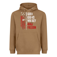 Toasted Coconut God Guns Whiskey Freedom - Pro Gun American Flag Guns Arts Characters Heavyweight Hoodie - maiPhamDesign