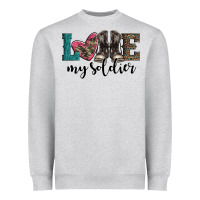 Heather Grey armed forces day love my soldier Heavyweight Sweatshirt - Artiststas
