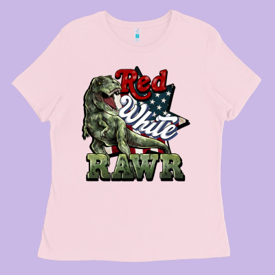 Red White Rawr 4th Of July Ladies Tee Designed By Howdyjamesfarm