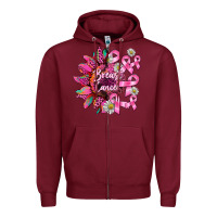 Burgundy breast cancer sunflower Zipper Hoodie - BarkalooDesign