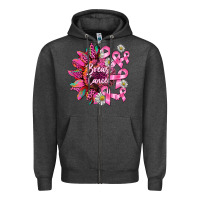 Charcoal Heather breast cancer sunflower Zipper Hoodie - BarkalooDesign