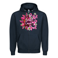 Navy breast cancer sunflower Zipper Hoodie - BarkalooDesign