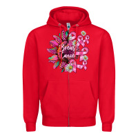 Red breast cancer sunflower Zipper Hoodie - BarkalooDesign