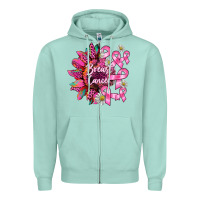 Seafoam breast cancer sunflower Zipper Hoodie - BarkalooDesign