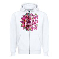 White breast cancer sunflower Zipper Hoodie - BarkalooDesign