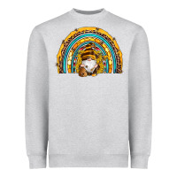 Western Bee Gnomes Sunflowers Beehive Honeycomb Leopard Turquoise Sera Heavyweight Sweatshirt | Teevron