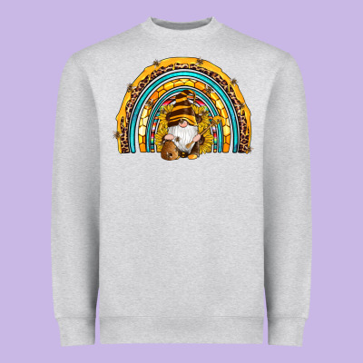 Western Bee Gnomes Sunflowers Beehive Honeycomb Leopard Turquoise Sera Heavyweight Sweatshirt Designed By Artiststas