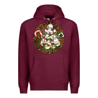 Burgundy Merry Christmas Baseball Premium Hoodie - RanaPortraitStore