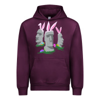 Mauve Wine easter island moai figures  cute travelers funny gift Urban Hoodie - maiPhamDesign