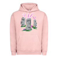 Pigment Salmon easter island moai figures  cute travelers funny gift Urban Hoodie - maiPhamDesign