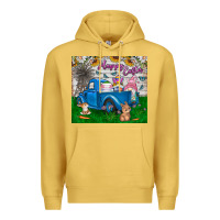 Antique Gold happy easter truck Premium Hoodie - CowhideDigitalArt