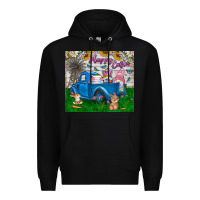 Black happy easter truck Premium Hoodie - CowhideDigitalArt
