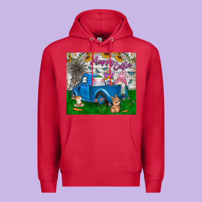 Happy Easter Truck Premium Hoodie Designed By Cowhidedigitalart