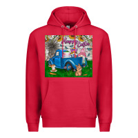 Cardinal happy easter truck Premium Hoodie - CowhideDigitalArt