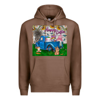 Chestnut happy easter truck Premium Hoodie - CowhideDigitalArt