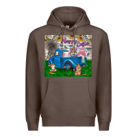 Coffee happy easter truck Premium Hoodie - CowhideDigitalArt