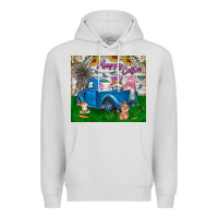 Dove Grey happy easter truck Premium Hoodie - CowhideDigitalArt