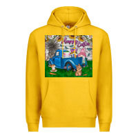 Lemon happy easter truck Premium Hoodie - CowhideDigitalArt
