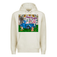 Oatmeal Heather happy easter truck Premium Hoodie - CowhideDigitalArt