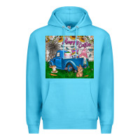 Ocean Blue happy easter truck Premium Hoodie - CowhideDigitalArt
